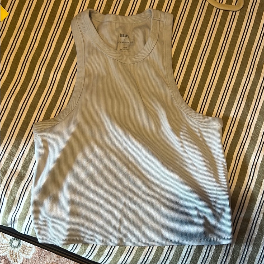 Light Blue Ribbed Tank Top